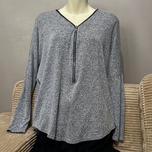 Anthropologie Gray Zippered Women's Top size small